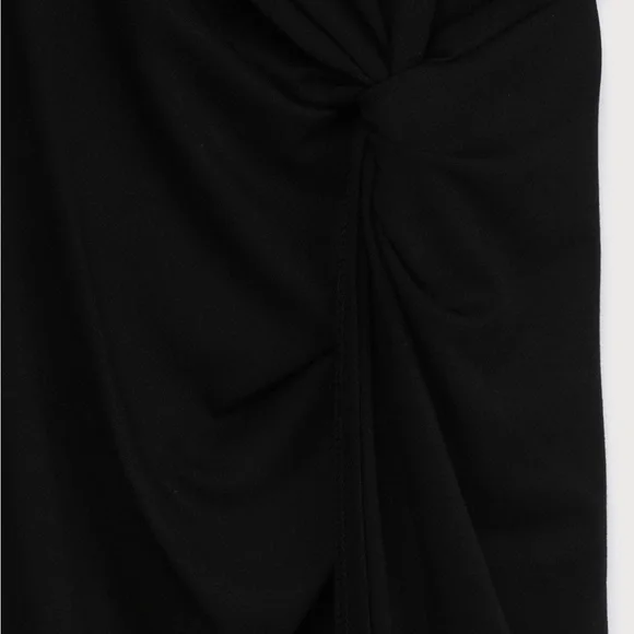 LULUS Put a Spin On It Black Twist-Front High-Low Midi Skirt * The EVERYTHING - Picture 12 of 12